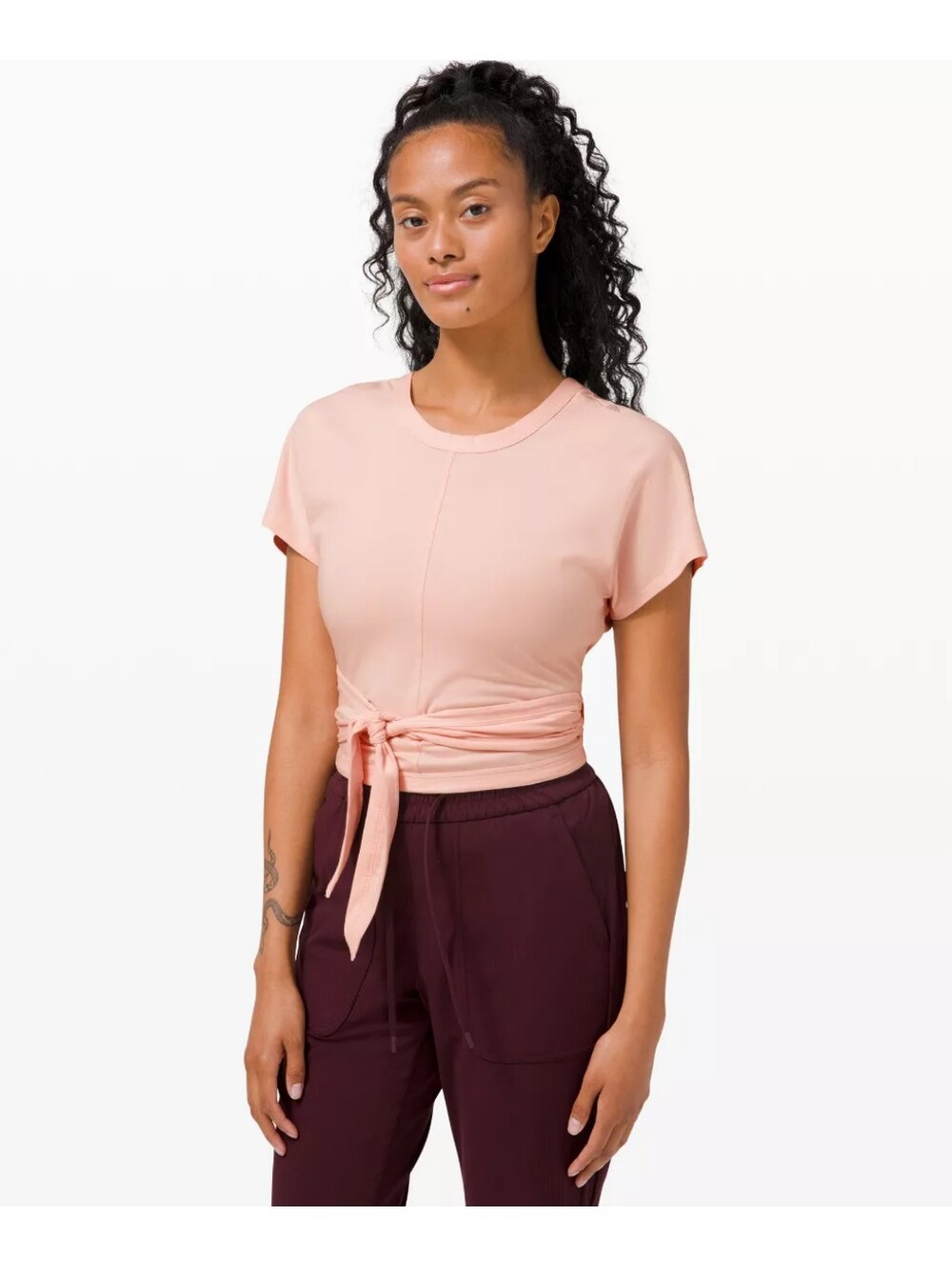 Lululemon It's a Tie Tee Wrap Short Sleeve Pink Size 6